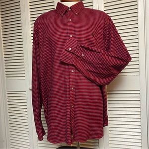 NWOT Ralph Lauren Size XXL Long Sleeve Button Down Red and Black Check Cotton